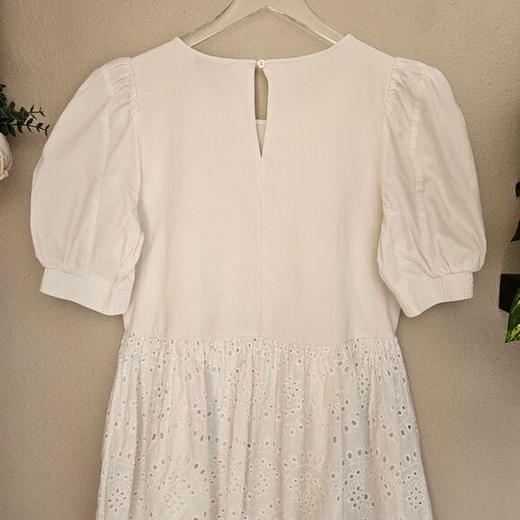 Peter Som Collective Rent the Runway White Combo Eyelet Dress Mini Sz 6 $360 - Picture 8 of 11